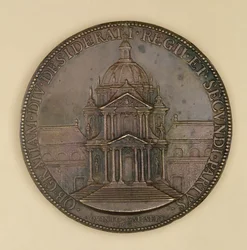 Foundation medal of Val-de-Grace, recto depicting Val-de-Grace, 1638
